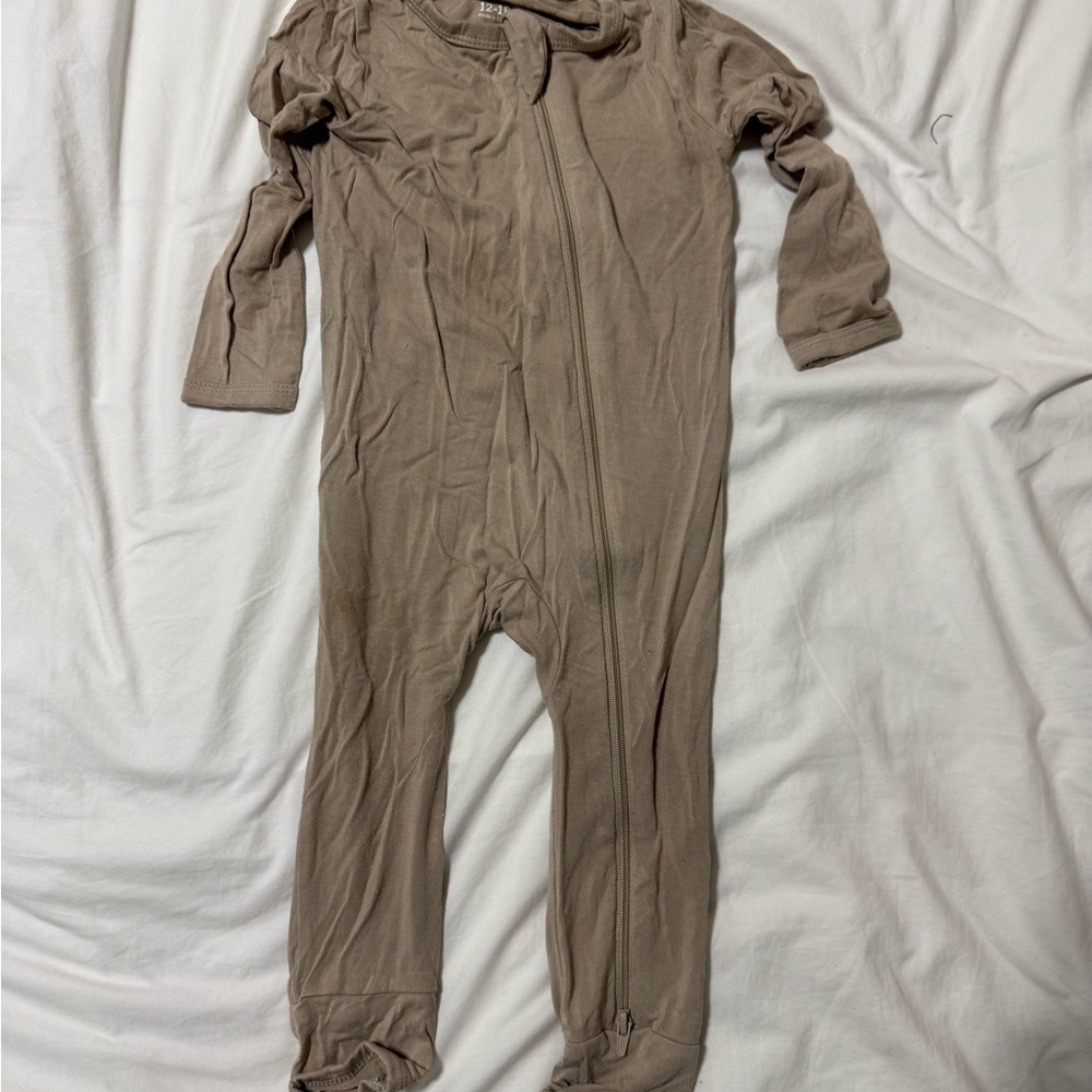 Kyte Baby Almond Cozy Tan Kids One Piece